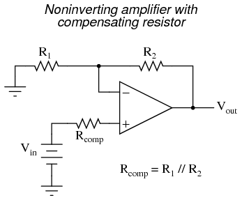 Noninverting Op-Amp using Compensating Resistor