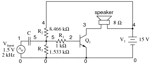 Coupling capacitor prevents voltage divider bias 