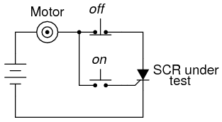DC motor start stop control circuit using SCR