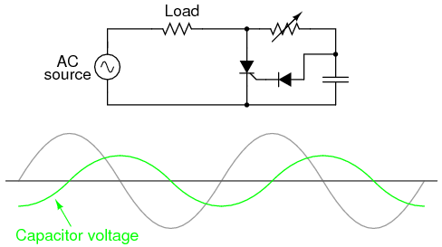 SCR phase-shifting capacitor