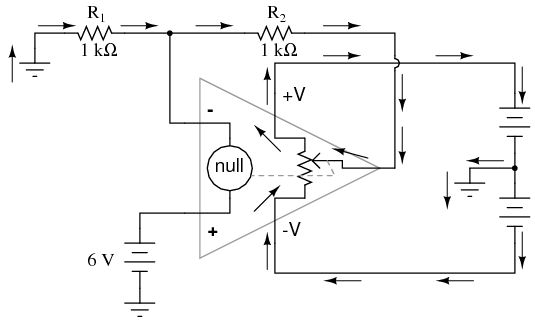 Voltage Divided Feedback in Operational Amplifier