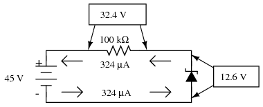 Zener Diode Circuit with Higher Resistances