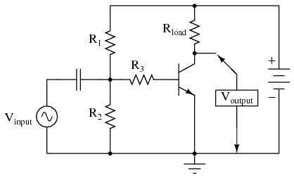 Common-emitter amplifier without feedback