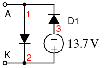 Zener diode subcircuit uses clamper
