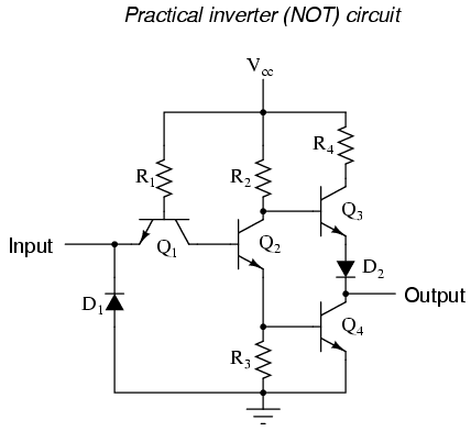 Practical Inverter (NOT) Circuit