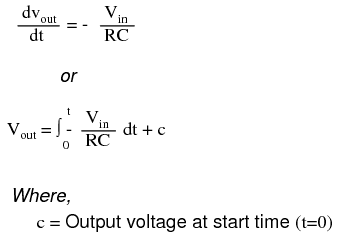 Op-Amp Integrator Circuit Equation