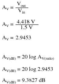 Formula of the common-emitter amplifier