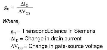 Transconductance Equation
