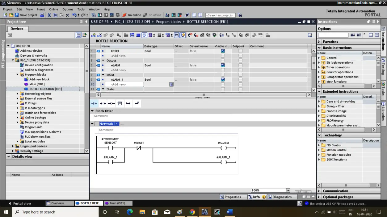 FB Block in Siemens PLC Programming