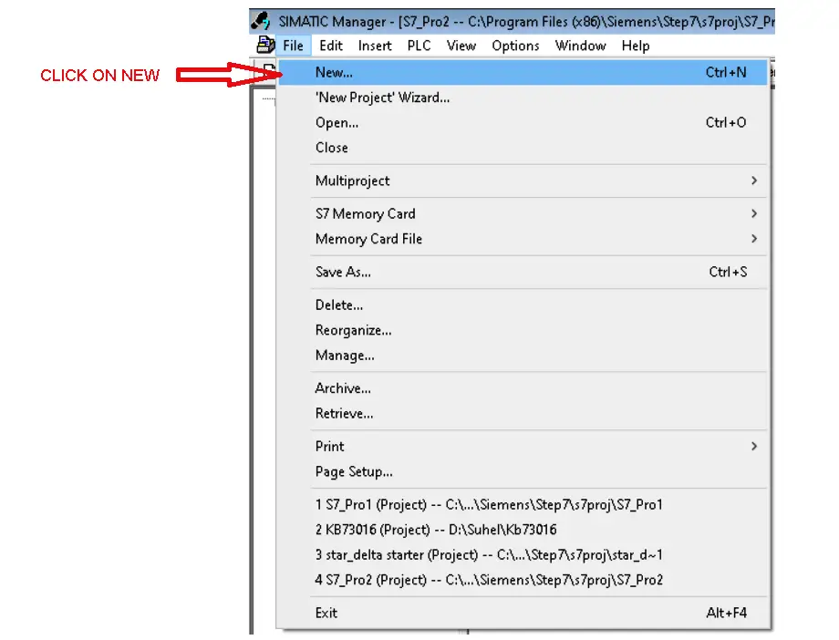 How to Create New Project Using Simatic Manager