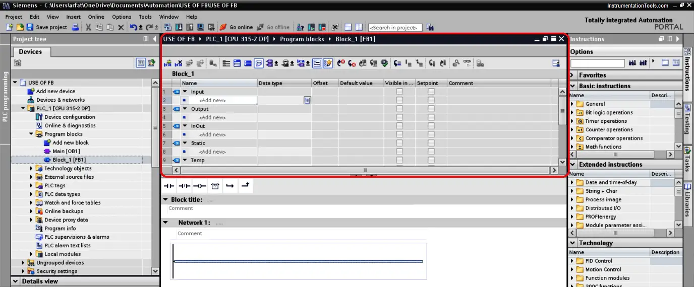 How to Use FB Block in PLC Programming