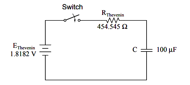 Re-drawing circuit as a Thevenin equivalent