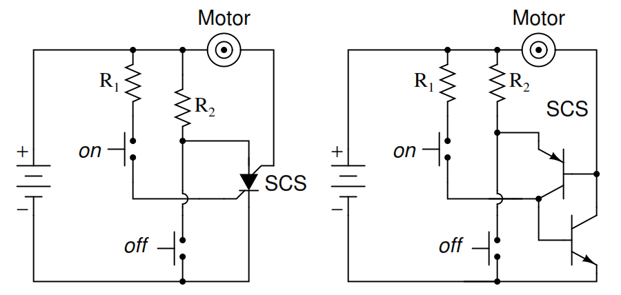 SCS Motor start stop circuit