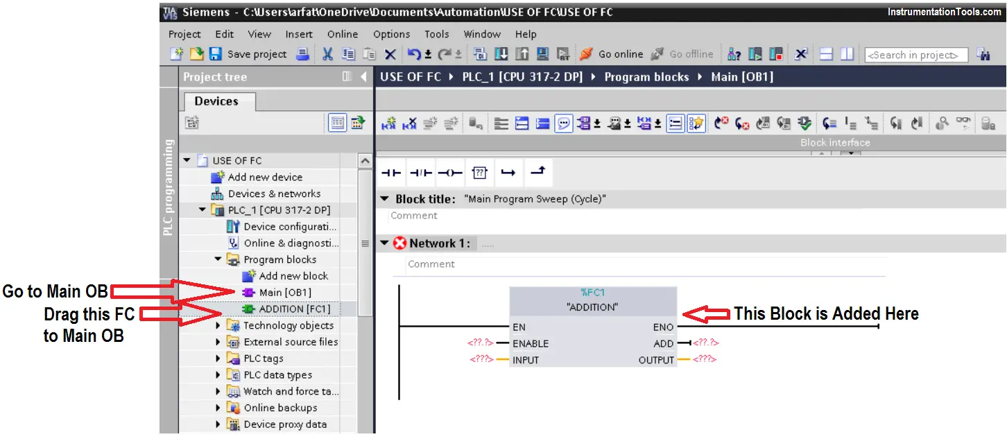 Siemens PLC Programming OBs in Siemens TIA Portal