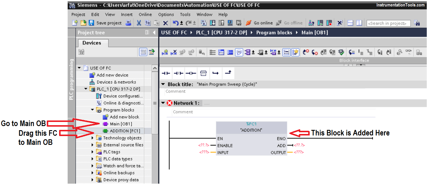 Fc Function In Siemens Plc Instrumentationtools