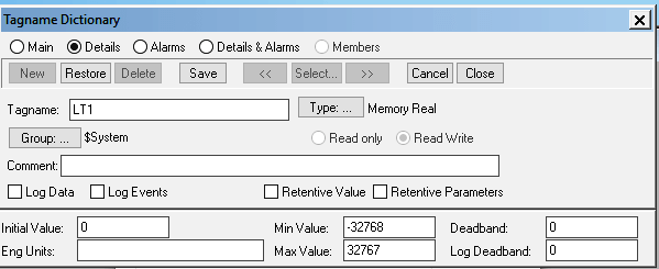 InTouch tagname Dictionary