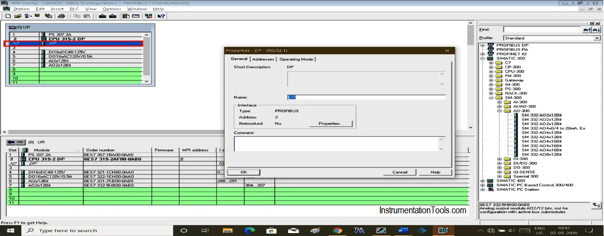 create a Profibus network