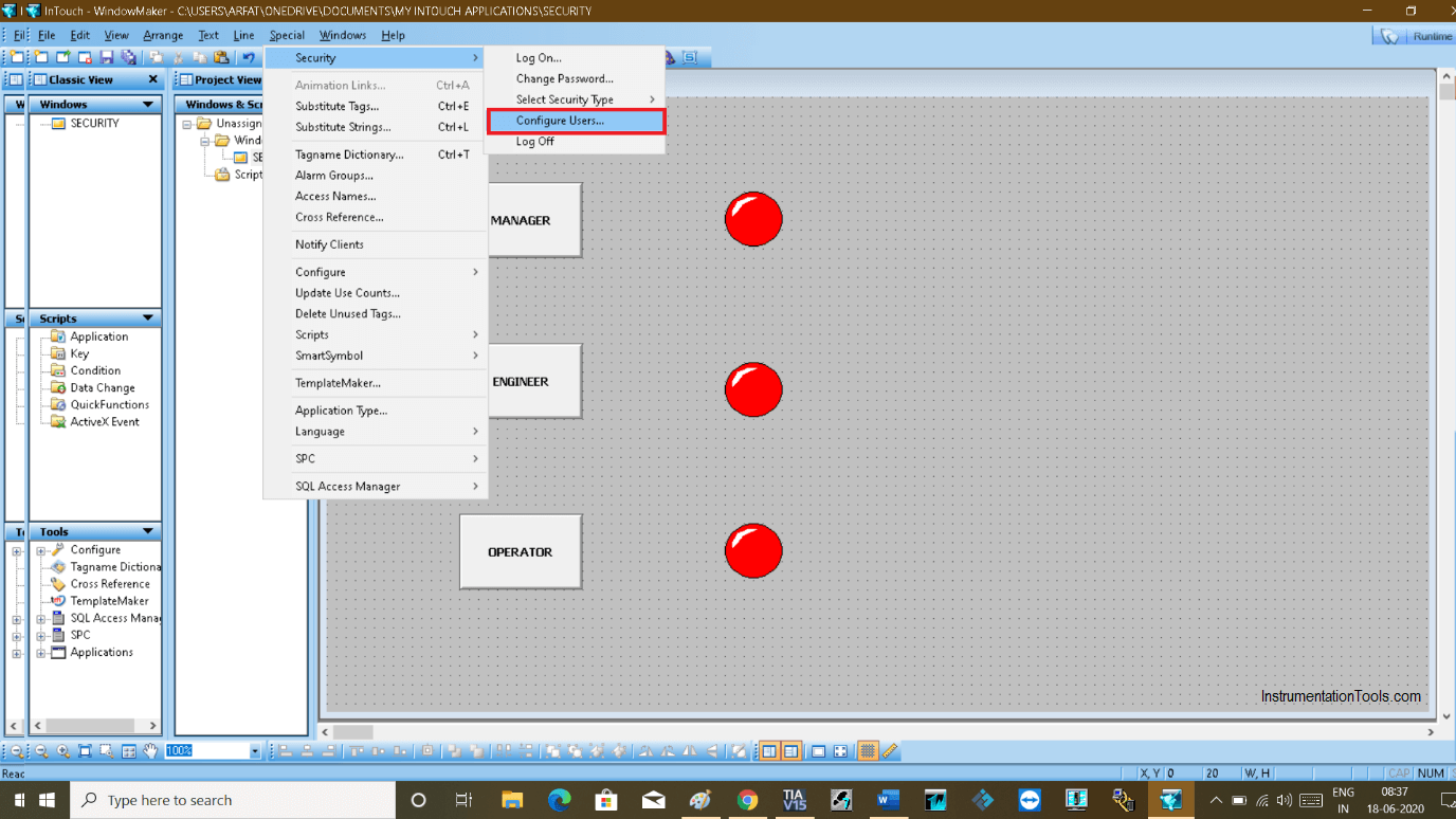 Configure Users in InTouch SCADA