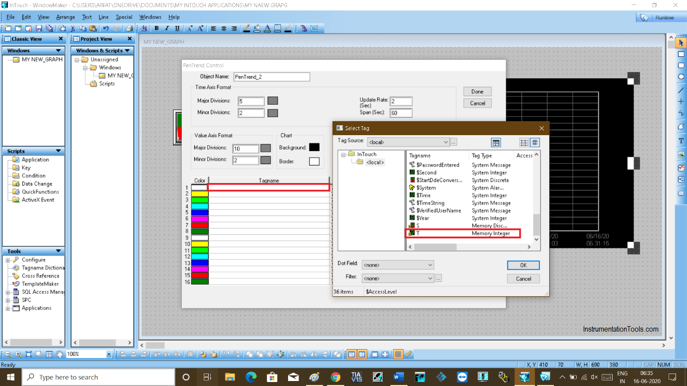 Select Tag InTouch Scada