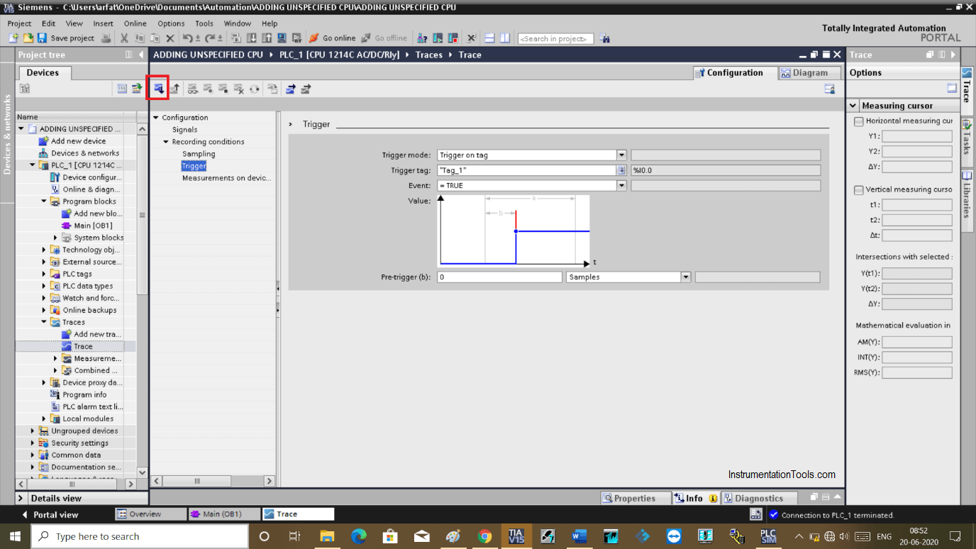 trace configuration