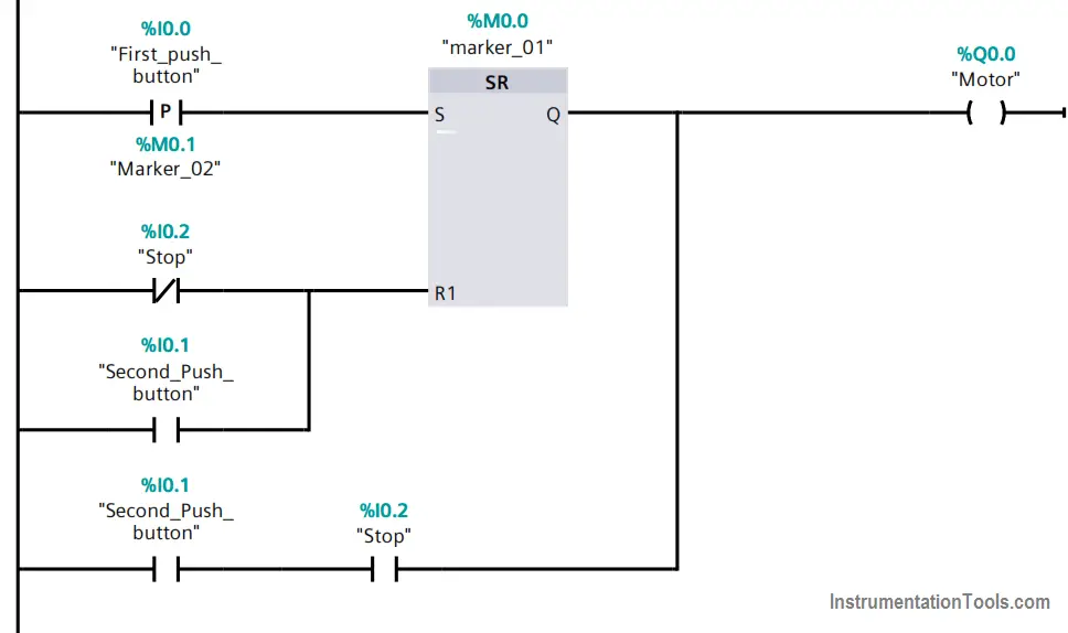 Latched and Momentary Operation of Motor PLC Program