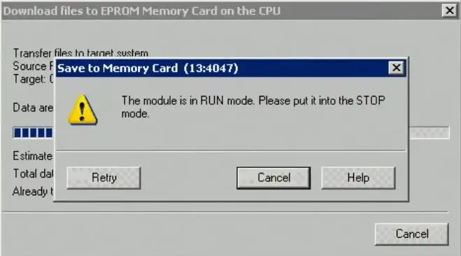 Load PLC Program to SD card