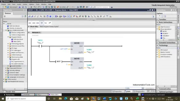 Move Instruction in Tia Portal - InstrumentationTools