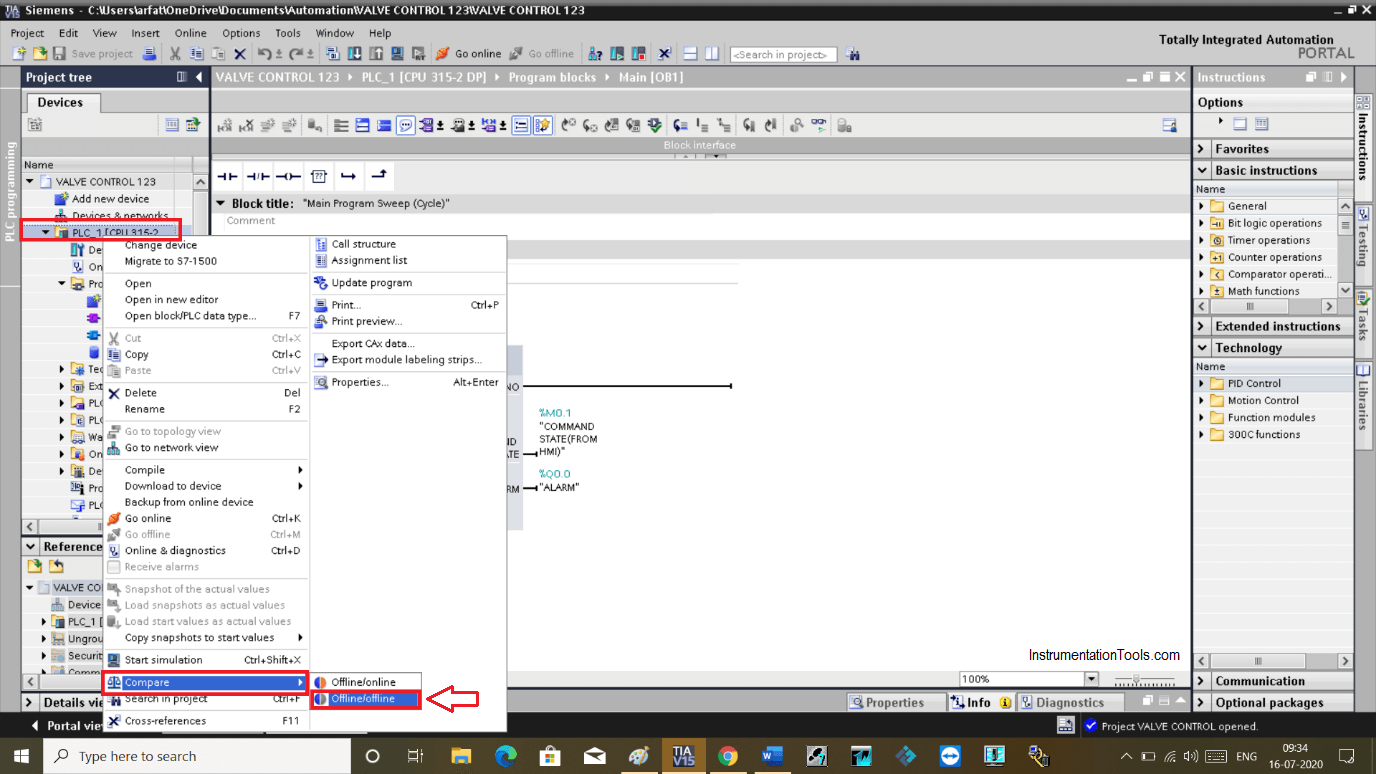 Offline and Offline PLC Logics