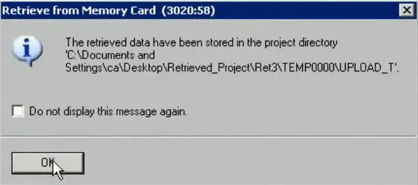 PLC Program Backup from Memory Card