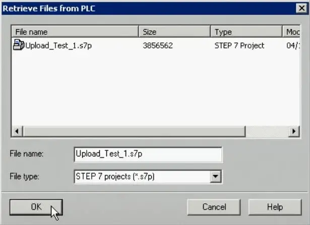 Retrieve Files from PLC