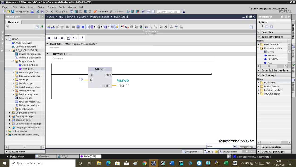 Siemens Move Instruction