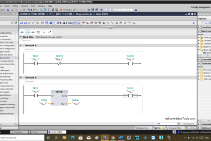 Address Overlapping in Tia Portal