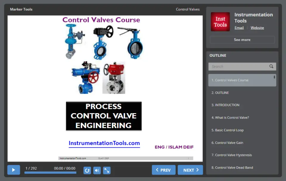 Free Control Valves Course InstrumentationTools