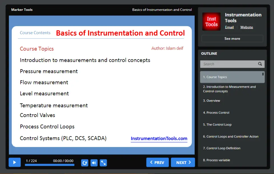 Free Instrumentation Course for Trainee Engineers