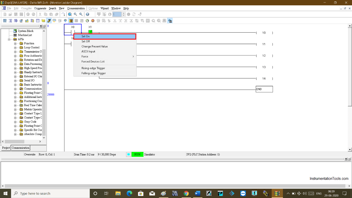 PLC Bit Set ON