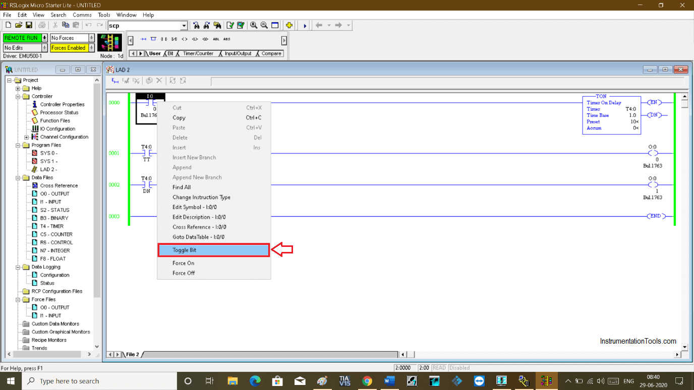 PLC Toggle Bit