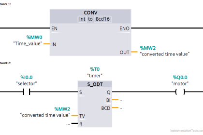 Set the S5 timer value by a memory word