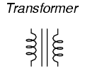 Schematic symbol for transformer consists of two inductor symbols