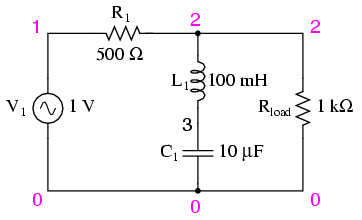 Series resonant band-stop filter.