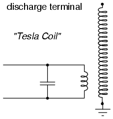 Tesla Coil: A few heavy primary turns, many secondary turns