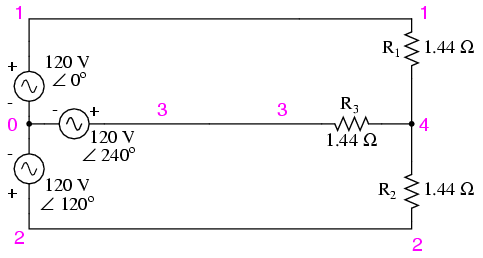 SPICE Calculations for Three-phase System