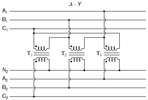 Phase Wiring for “Δ-Y” Transformer