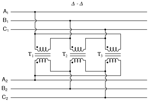 Phase Wiring for “Δ-Δ” Transformer