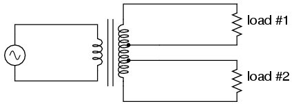 A single tapped secondary provides multiple voltages