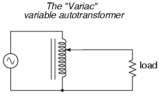 A variac is an autotransformer with a sliding tap