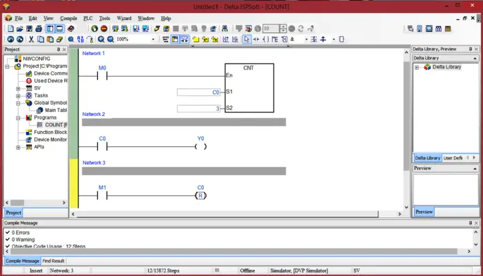 Delta PLC Counter with Comparison - InstrumentationTools