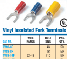 Vinyl Insulated Fork Terminals