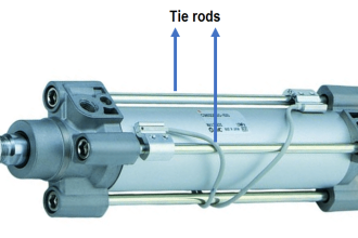 Tie rods double acting cylinder