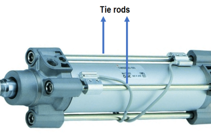 Tie rods double acting cylinder
