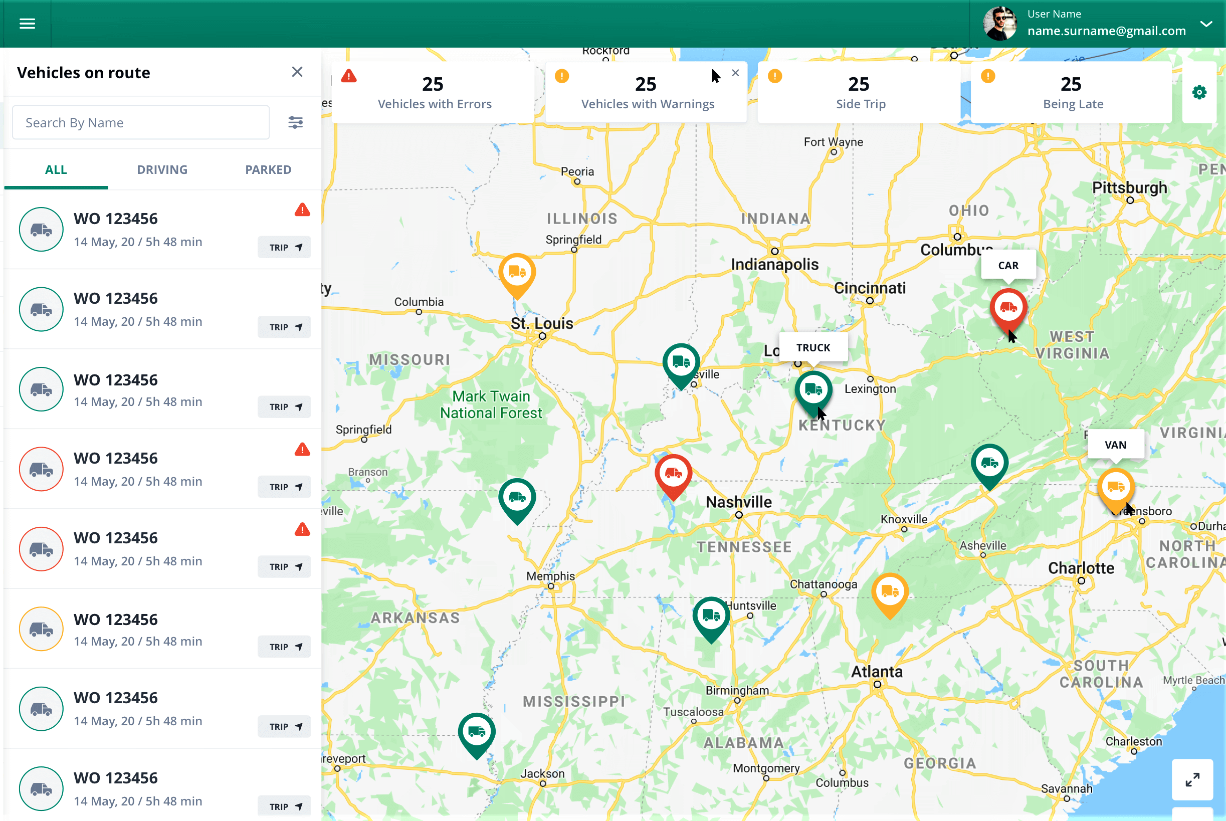 A GPS with multiple metrics beside the map